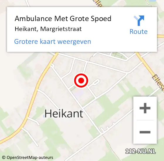 Locatie op kaart van de 112 melding: Ambulance Met Grote Spoed Naar Heikant, Margrietstraat op 30 maart 2015 23:54