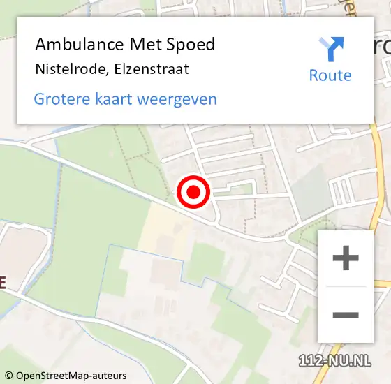 Locatie op kaart van de 112 melding: Ambulance Met Spoed Naar Nistelrode, Elzenstraat op 31 maart 2015 03:10