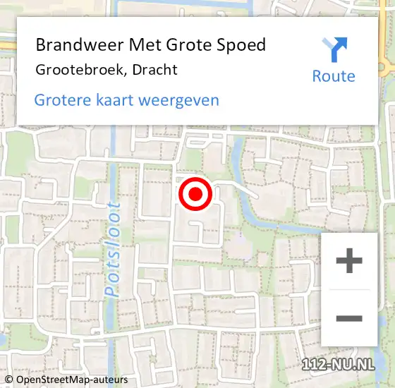 Locatie op kaart van de 112 melding: Brandweer Met Grote Spoed Naar Grootebroek, Dracht op 31 maart 2015 04:41