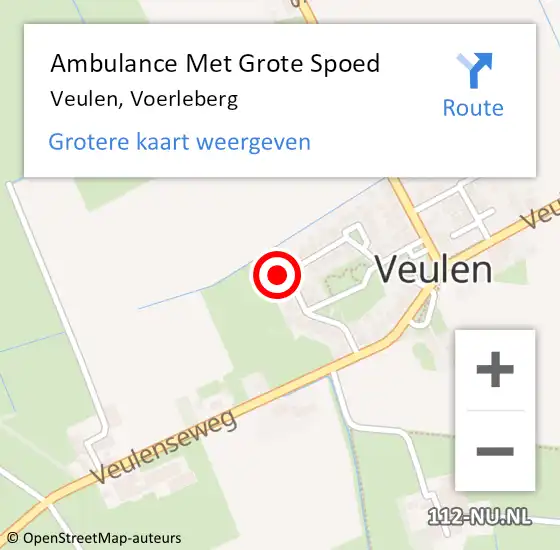 Locatie op kaart van de 112 melding: Ambulance Met Grote Spoed Naar Veulen, Voerleberg op 31 maart 2015 05:38