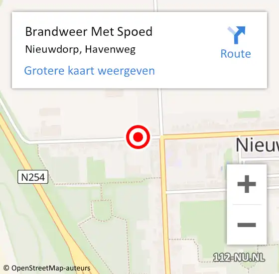 Locatie op kaart van de 112 melding: Brandweer Met Spoed Naar Nieuwdorp, Havenweg op 31 maart 2015 06:06