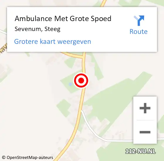 Locatie op kaart van de 112 melding: Ambulance Met Grote Spoed Naar Sevenum, Steeg op 31 maart 2015 06:19