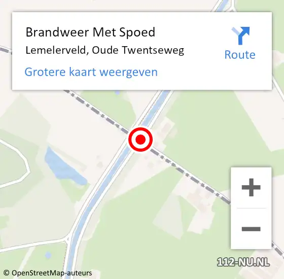 Locatie op kaart van de 112 melding: Brandweer Met Spoed Naar Lemelerveld, Oude Twentseweg op 31 maart 2015 06:51