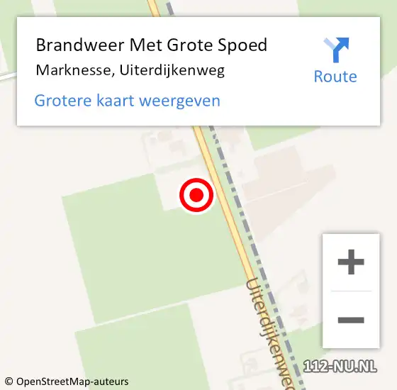 Locatie op kaart van de 112 melding: Brandweer Met Grote Spoed Naar Marknesse, Uiterdijkenweg op 31 maart 2015 06:53