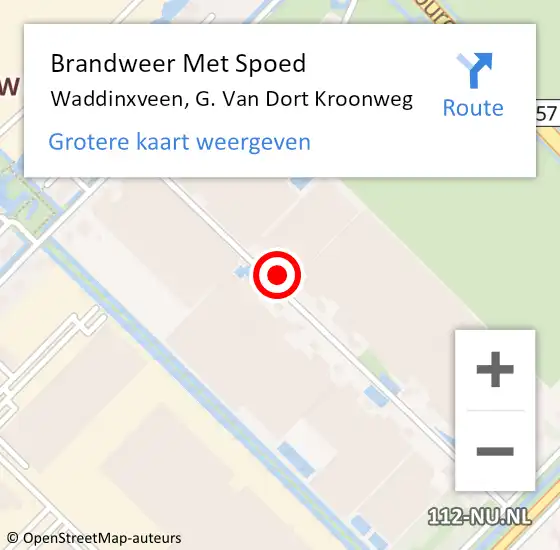 Locatie op kaart van de 112 melding: Brandweer Met Spoed Naar Waddinxveen, G. Van Dort Kroonweg op 31 maart 2015 07:05