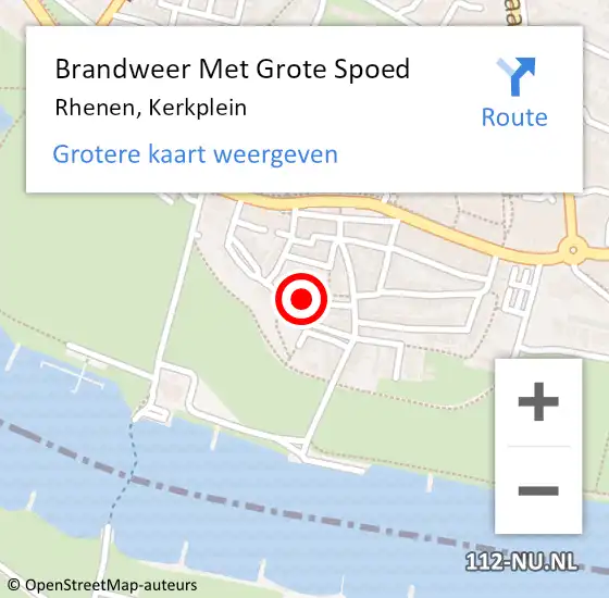 Locatie op kaart van de 112 melding: Brandweer Met Grote Spoed Naar Rhenen, Kerkplein op 31 maart 2015 07:13