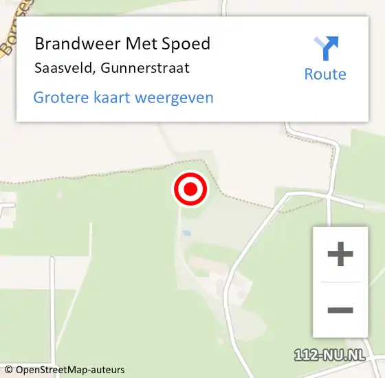 Locatie op kaart van de 112 melding: Brandweer Met Spoed Naar Saasveld, Gunnerstraat op 31 maart 2015 07:37