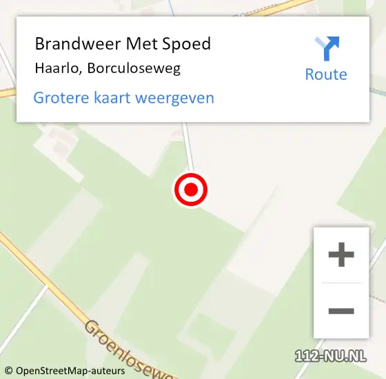 Locatie op kaart van de 112 melding: Brandweer Met Spoed Naar Haarlo, Borculoseweg op 31 maart 2015 07:45