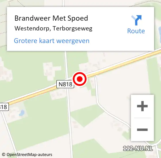 Locatie op kaart van de 112 melding: Brandweer Met Spoed Naar Westendorp, Terborgseweg op 31 maart 2015 07:53