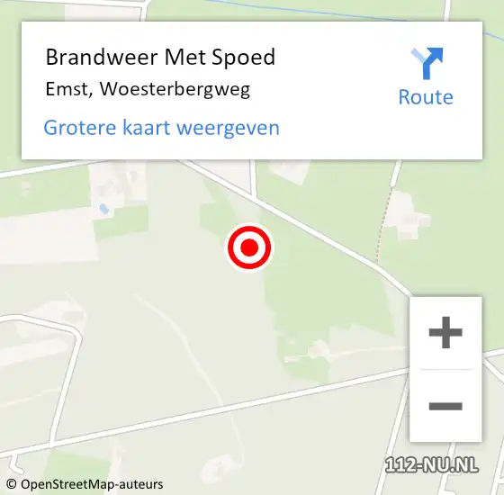 Locatie op kaart van de 112 melding: Brandweer Met Spoed Naar Emst, Woesterbergweg op 3 november 2013 13:54