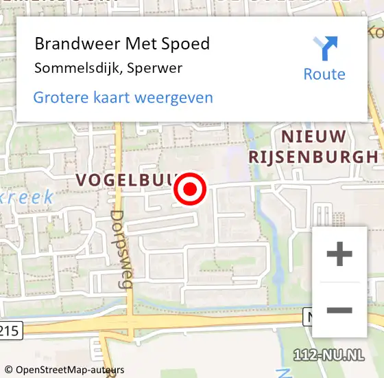 Locatie op kaart van de 112 melding: Brandweer Met Spoed Naar Sommelsdijk, Sperwer op 31 maart 2015 08:27