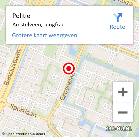 Locatie op kaart van de 112 melding: Politie Amstelveen, Jungfrau op 31 maart 2015 08:39