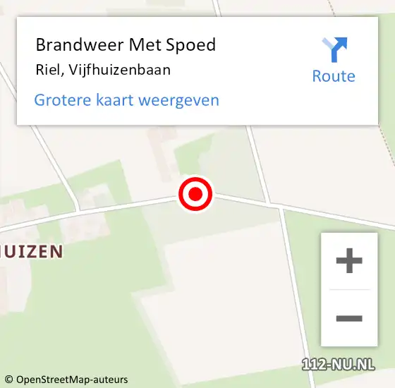 Locatie op kaart van de 112 melding: Brandweer Met Spoed Naar Riel, Vijfhuizenbaan op 31 maart 2015 08:40