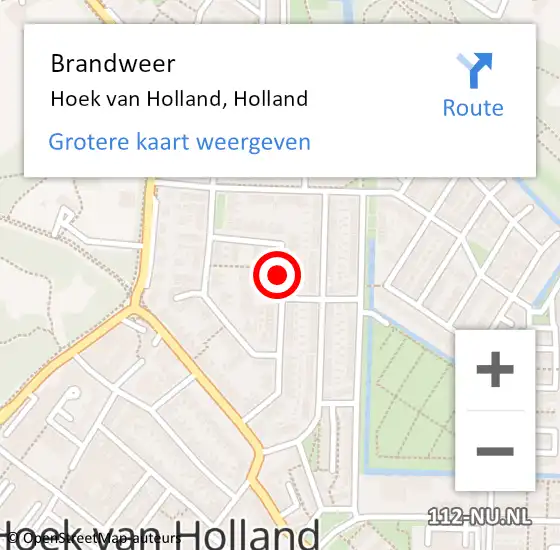 Locatie op kaart van de 112 melding: Brandweer Hoek van Holland, Holland op 31 maart 2015 08:42