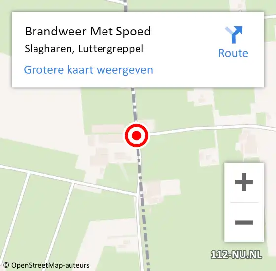 Locatie op kaart van de 112 melding: Brandweer Met Spoed Naar Slagharen, Luttergreppel op 31 maart 2015 08:45