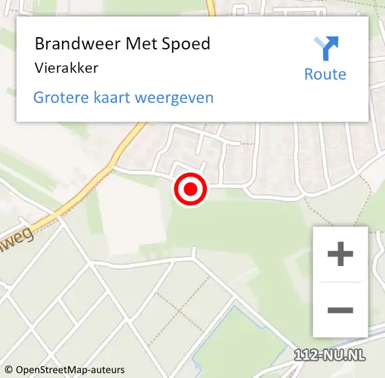 Locatie op kaart van de 112 melding: Brandweer Met Spoed Naar Vierakker op 31 maart 2015 08:47