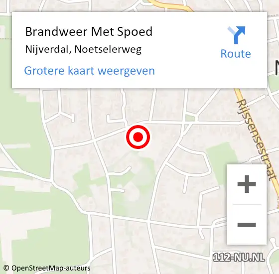 Locatie op kaart van de 112 melding: Brandweer Met Spoed Naar Nijverdal, Noetselerweg op 31 maart 2015 09:11