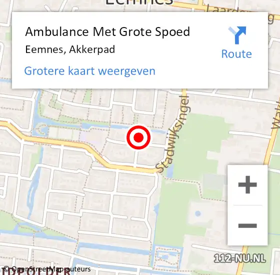 Locatie op kaart van de 112 melding: Ambulance Met Grote Spoed Naar Eemnes, Akkerpad op 31 maart 2015 09:36