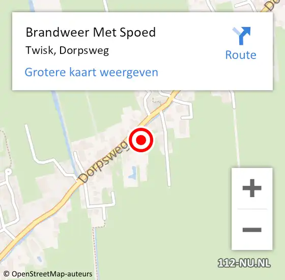 Locatie op kaart van de 112 melding: Brandweer Met Spoed Naar Twisk, Dorpsweg op 31 maart 2015 09:58