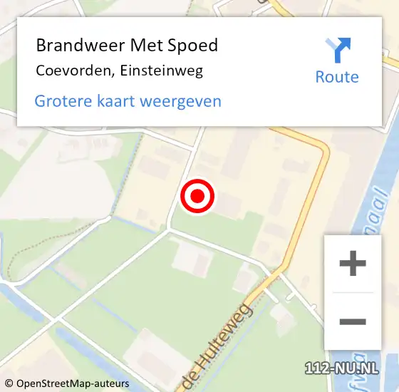 Locatie op kaart van de 112 melding: Brandweer Met Spoed Naar Coevorden, Einsteinweg op 31 maart 2015 10:07