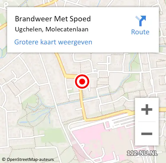 Locatie op kaart van de 112 melding: Brandweer Met Spoed Naar Ugchelen, Molecatenlaan op 31 maart 2015 10:10