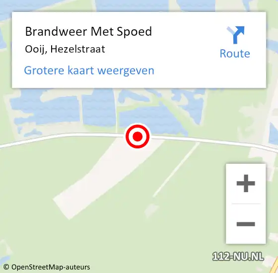 Locatie op kaart van de 112 melding: Brandweer Met Spoed Naar Ooij, Hezelstraat op 31 maart 2015 10:24