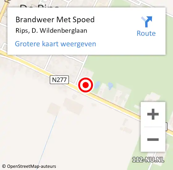 Locatie op kaart van de 112 melding: Brandweer Met Spoed Naar Rips, D. Wildenberglaan op 31 maart 2015 10:27