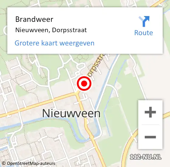 Locatie op kaart van de 112 melding: Brandweer Nieuwveen, Dorpsstraat op 31 maart 2015 10:29