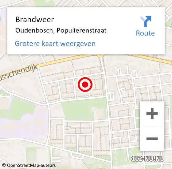 Locatie op kaart van de 112 melding: Brandweer Oudenbosch, Populierenstraat op 31 maart 2015 10:41