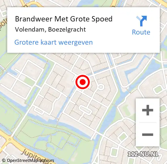 Locatie op kaart van de 112 melding: Brandweer Met Grote Spoed Naar Volendam, Boezelgracht op 31 maart 2015 10:44