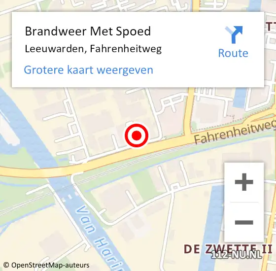 Locatie op kaart van de 112 melding: Brandweer Met Spoed Naar Leeuwarden, Fahrenheitweg op 31 maart 2015 10:47