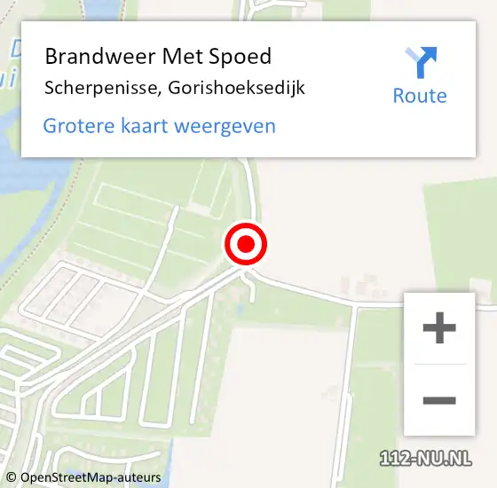 Locatie op kaart van de 112 melding: Brandweer Met Spoed Naar Scherpenisse, Gorishoeksedijk op 31 maart 2015 10:50