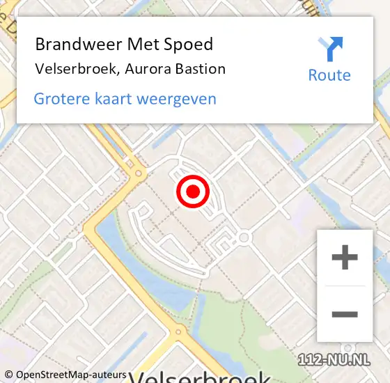 Locatie op kaart van de 112 melding: Brandweer Met Spoed Naar Velserbroek, Aurora Bastion op 31 maart 2015 10:53