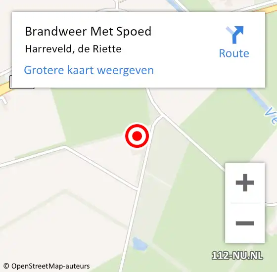 Locatie op kaart van de 112 melding: Brandweer Met Spoed Naar Harreveld, de Riette op 31 maart 2015 11:01