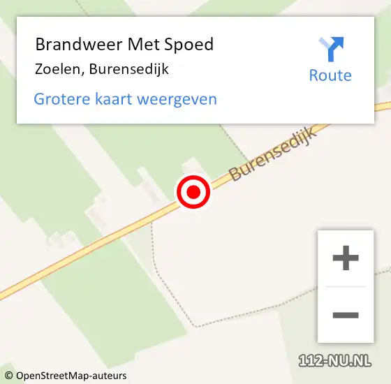 Locatie op kaart van de 112 melding: Brandweer Met Spoed Naar Zoelen, Burensedijk op 31 maart 2015 11:02