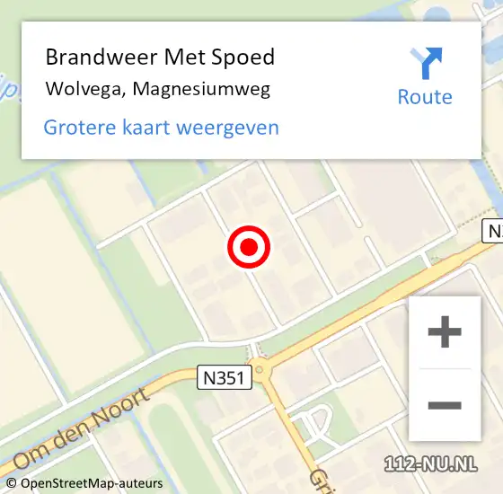 Locatie op kaart van de 112 melding: Brandweer Met Spoed Naar Wolvega, Magnesiumweg op 31 maart 2015 11:07
