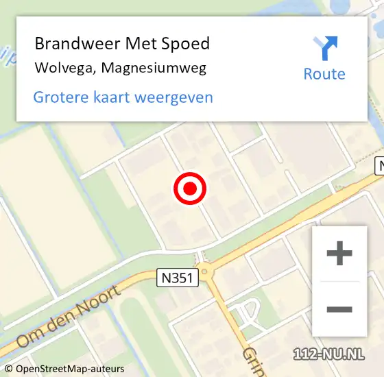 Locatie op kaart van de 112 melding: Brandweer Met Spoed Naar Wolvega, Magnesiumweg op 31 maart 2015 11:11