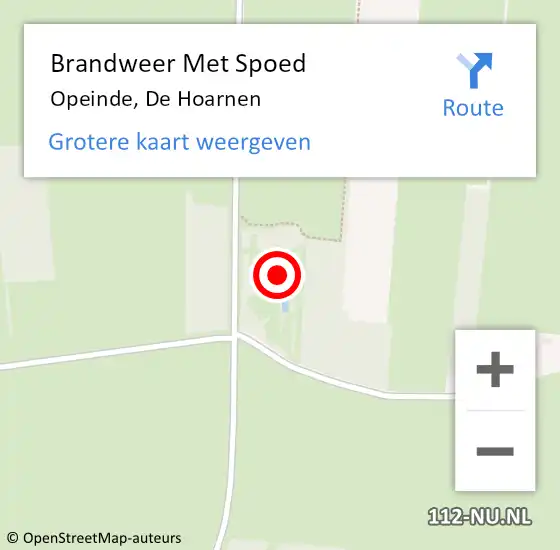 Locatie op kaart van de 112 melding: Brandweer Met Spoed Naar Opeinde, De Hoarnen op 31 maart 2015 11:16