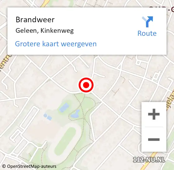 Locatie op kaart van de 112 melding: Brandweer Geleen, Kinkenweg op 31 maart 2015 11:21