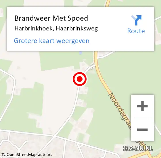 Locatie op kaart van de 112 melding: Brandweer Met Spoed Naar Harbrinkhoek, Haarbrinksweg op 31 maart 2015 11:24