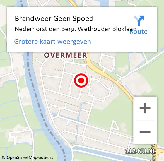 Locatie op kaart van de 112 melding: Brandweer Geen Spoed Naar Nederhorst den Berg, Wethouder Bloklaan op 31 maart 2015 11:29