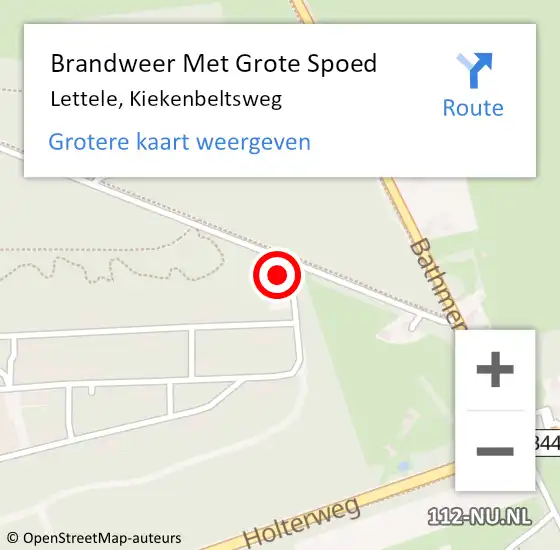 Locatie op kaart van de 112 melding: Brandweer Met Grote Spoed Naar Lettele, Kiekenbeltsweg op 3 november 2013 14:44