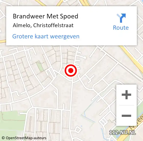 Locatie op kaart van de 112 melding: Brandweer Met Spoed Naar Almelo, Christoffelstraat op 31 maart 2015 11:34