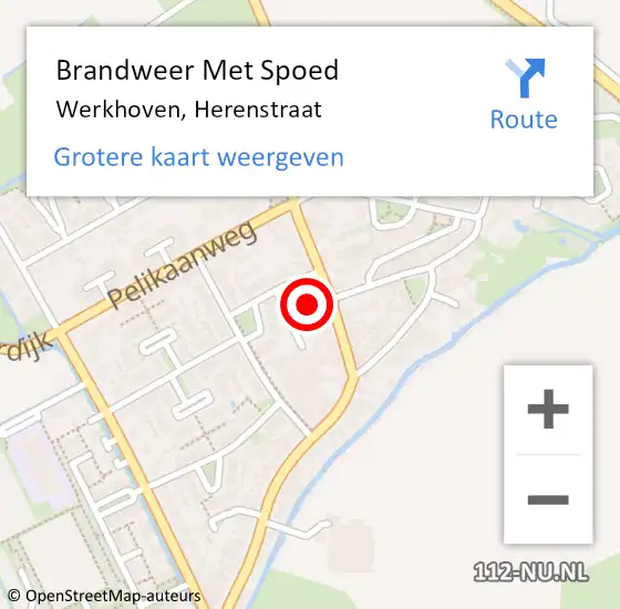 Locatie op kaart van de 112 melding: Brandweer Met Spoed Naar Werkhoven, Herenstraat op 31 maart 2015 11:39