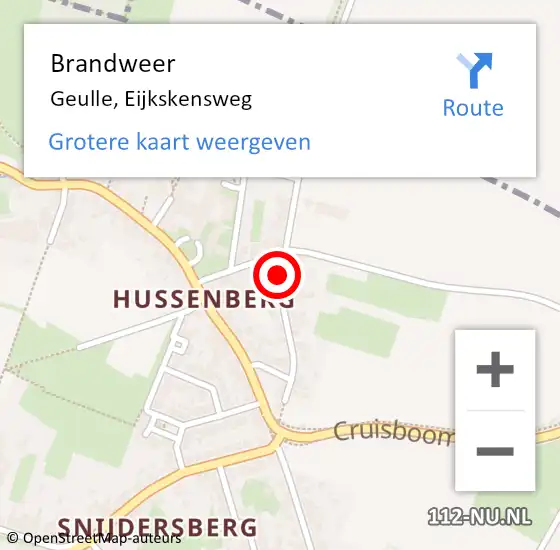 Locatie op kaart van de 112 melding: Brandweer Geulle, Eijkskensweg op 31 maart 2015 11:47