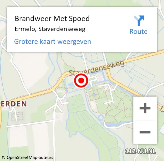 Locatie op kaart van de 112 melding: Brandweer Met Spoed Naar Ermelo, Staverdenseweg op 31 maart 2015 11:51