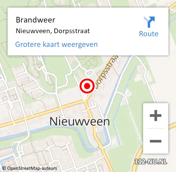 Locatie op kaart van de 112 melding: Brandweer Nieuwveen, Dorpsstraat op 31 maart 2015 11:52