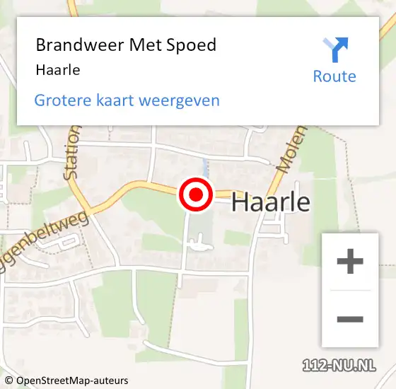 Locatie op kaart van de 112 melding: Brandweer Met Spoed Naar Haarle op 31 maart 2015 11:52