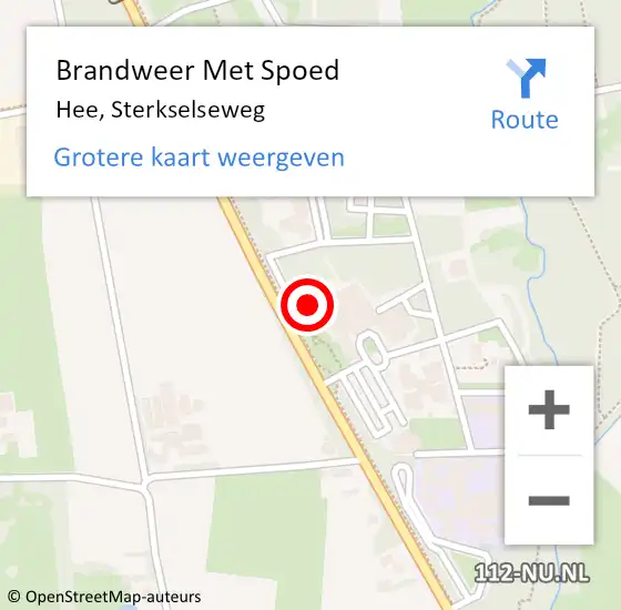 Locatie op kaart van de 112 melding: Brandweer Met Spoed Naar Hee, Sterkselseweg op 31 maart 2015 11:52