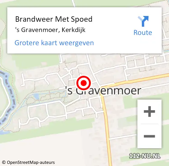 Locatie op kaart van de 112 melding: Brandweer Met Spoed Naar 's Gravenmoer, Kerkdijk op 31 maart 2015 11:57